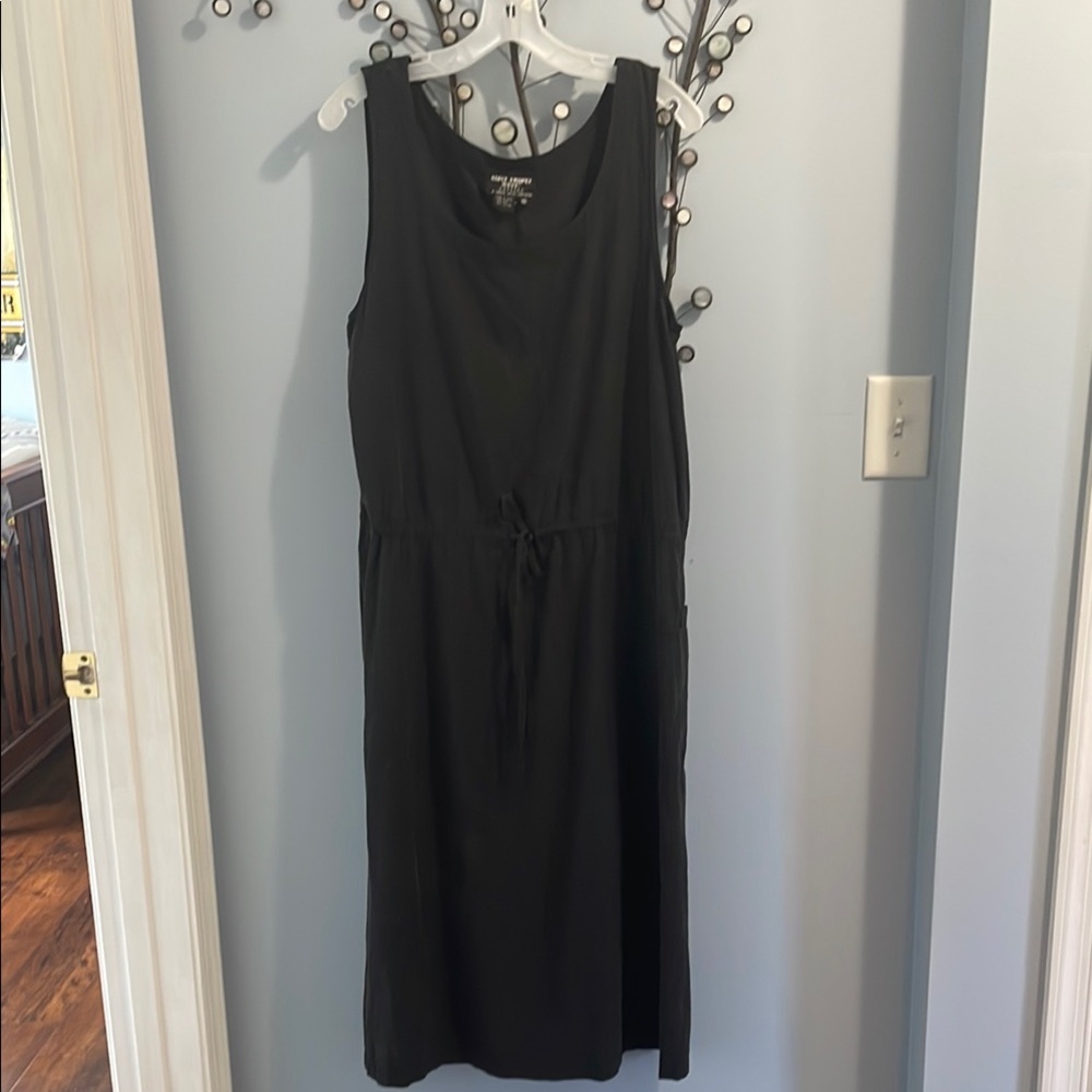 Saint tropez west midi silk/cotton Black Sleeveless tank Dress size 10